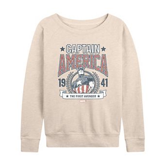 Women's Marvel Captain America Retro Collegiate French Terry Long Sleeve Tee