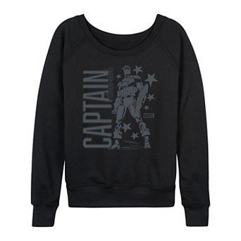 Women's Marvel Captain America Monochrome French Terry Long Sleeve Tee