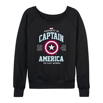 Women's Marvel Captain America Collegiate French Terry Long Sleeve Tee