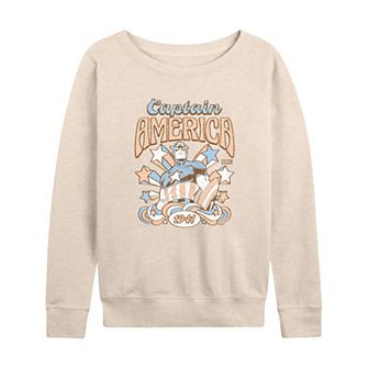Women's Marvel Captain America Retro Americana French Terry Long Sleeve Tee