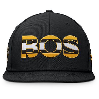 Men's Fanatics Black Boston Bruins Authentic Pro Rink Snapback Hat