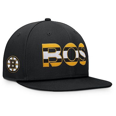 Men's Fanatics Black Boston Bruins Authentic Pro Rink Snapback Hat