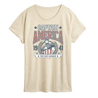 Women's Marvel Captain America Retro Collegiate Graphic Tee