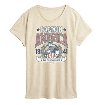 Women's Marvel Captain America Retro Collegiate Graphic Tee