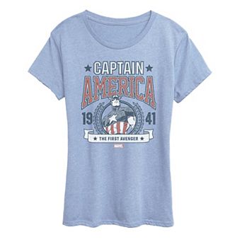 Women's Marvel Captain America Retro Collegiate Graphic Tee
