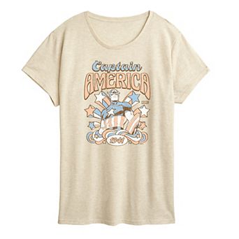 Women's Marvel Captain America Retro Americana Graphic Tee