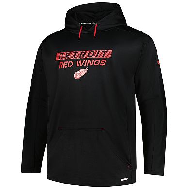 Men's Fanatics Black Detroit Red Wings Authentic Pro Big & Tall Pullover Hoodie
