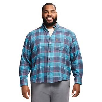 Big & Tall IZOD Stratton Flannel Long Sleeve Button-Down Shirt