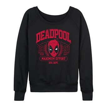 Women's Marvel Deadpool Retro Collegiate French Terry Long Sleeve Tee