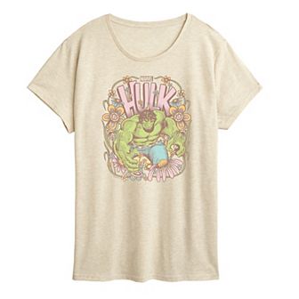 Women's Marvel Hulk Vintage Floral Graphic Tee