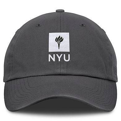 Men's Top of the World Heather Charcoal NYU Violets Team Logo Washed Adjustable Hat
