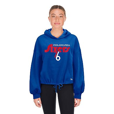 Women's New Era Royal Philadelphia 76ers 2024/25 City Edition Cropped Pullover Hoodie