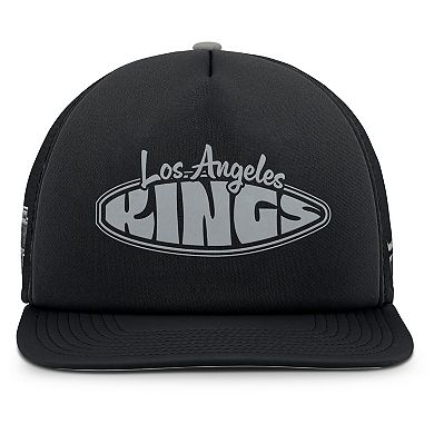 Men's Fanatics Black/Silver Los Angeles Kings Authentic Pro Hometown Rink Foam Trucker Snapback Hat
