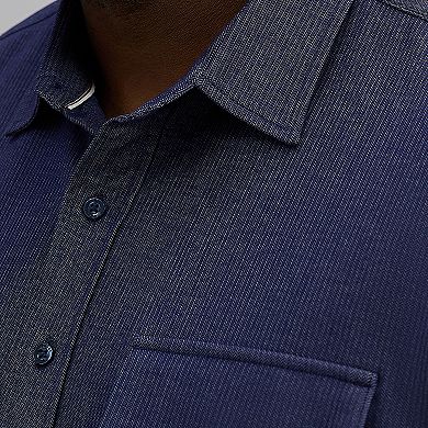Big & Tall Haggar® Long Sleeve Herringbone Button-Down Shacket