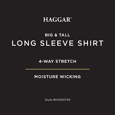 Big & Tall Haggar® Long Sleeve Performance Button-Down Print Shirt
