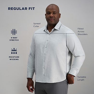 Big & Tall Haggar® Long Sleeve Performance Button-Down Print Shirt