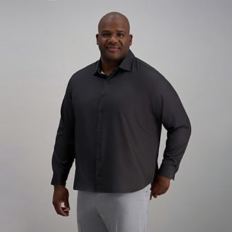 Big & Tall Haggar® Long Sleeve Performance Button-Down Print Shirt