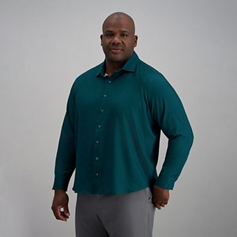 Big & Tall Haggar® Long Sleeve Performance Button-Down Print Shirt