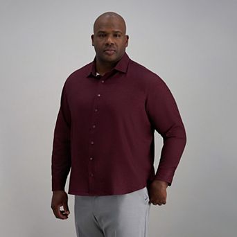 Big & Tall Haggar® Long Sleeve Performance Button-Down Print Shirt