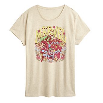 Women's Marvel Vintage Floral Graphic Tee
