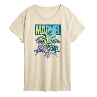 Women's Marvel Group Rainbow Graphic Tee
