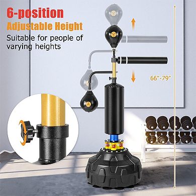 Boxing Speed Trainer Freestanding Fillable 360° Spinning Bar Adjustable Height