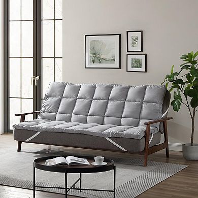 Circles Home Futton Mattress Topper With Plush Down Alternative Fill - 100% Cotton