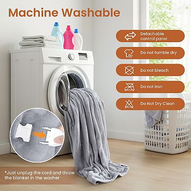 Reversible Plush Electric Blanket with Temperature and Timing Functions