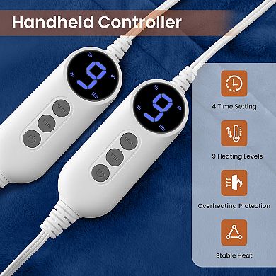 Reversible Plush Electric Blanket with Temperature and Timing Functions
