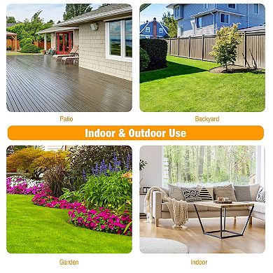 32 Inch Outdoor Patio Round Tempered Glass Top Table with Umbrella Hole