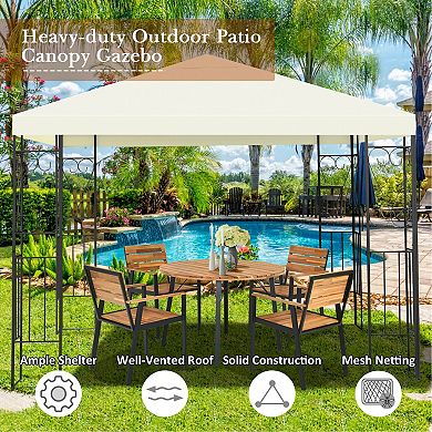 Patio Gazebo Canopy Tent 10 x 10 Ft Outdoor Shelter