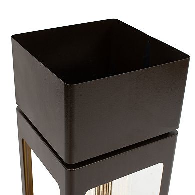 Sunnydaze Serene Showers Zinc Water Fountain with Planter and LEDs - 36"