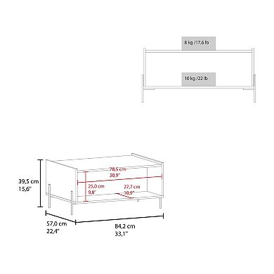 Glendale Coffee Table with Flip-Down Door in Melamine