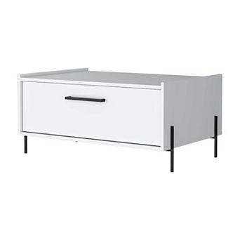Glendale Coffee Table with Flip-Down Door in Melamine