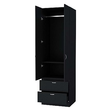 Tall Mayer Wardrobe In Melamine With Two Doors And Two Drawers