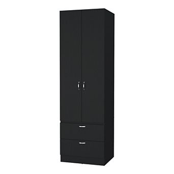 Tall Mayer Wardrobe In Melamine With Two Doors And Two Drawers
