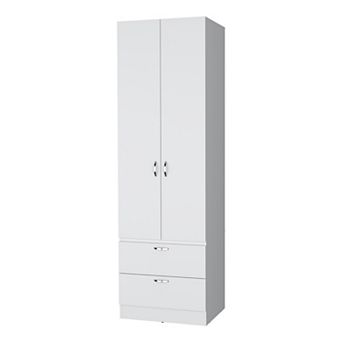 Tall Mayer Wardrobe In Melamine With Two Doors And Two Drawers