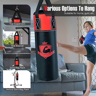 Kids Hanging Punching Bag Set with Gloves 11 Lb Training Toy