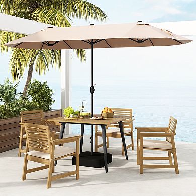 4-Person Acacia Wood Outdoor Dining Table