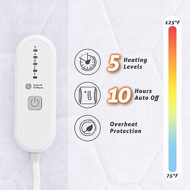SERWALL Queen/King-Size Flannel Heated Electric Mattress Pad with Dual Zone Temperature Control