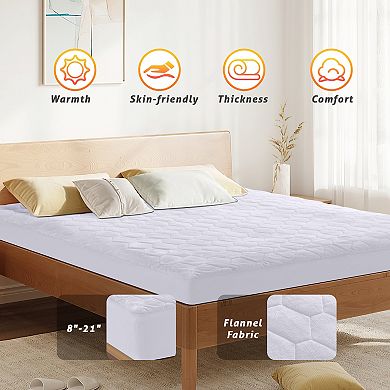 SERWALL Queen/King-Size Flannel Heated Electric Mattress Pad with Dual Zone Temperature Control