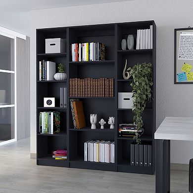 Elida 3 Piece Living Room Set, Black