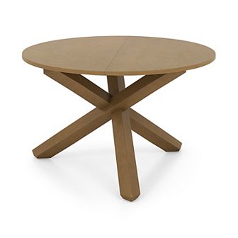 47 in Round Dining Table with Solid Acacia Wood Legs