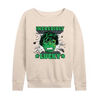 Women's Marvel Hulk Incredibly Lucky French Terry Long Sleeve Tee