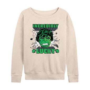 Women's Marvel Hulk Incredibly Lucky French Terry Long Sleeve Tee