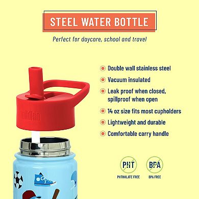 Game On 14 oz Stainless Steel Water Bottle