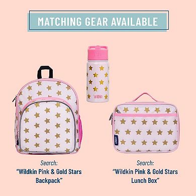 Pink and Gold Stars 14 oz Steel Bottle