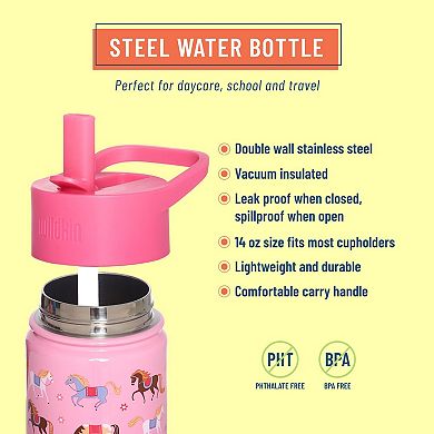 Horses 14 oz Steel Water Bottle