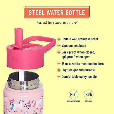Magical Unicorns 18 oz Steel Water Bottle