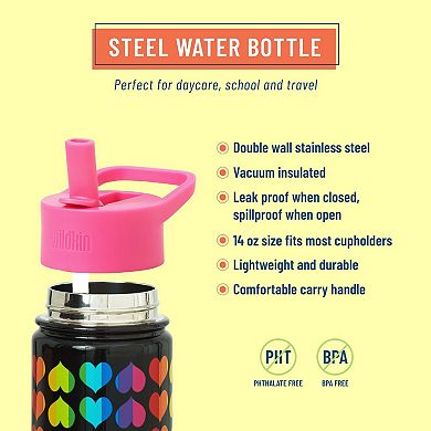 Rainbow Hearts 14 oz Steel Bottle